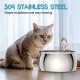 TOMXCUTE Drinking Fountain for Cats 3.2 L Stainless Steel Cat Fountain Waterfall for Cats Small Dogs Tap Design Dishwasher Safe with 1 Sponge and 3 Carbon Filters