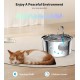 TOMXCUTE Drinking Fountain for Cats 3.2 L Stainless Steel Cat Fountain Waterfall for Cats Small Dogs Tap Design Dishwasher Safe with 1 Sponge and 3 Carbon Filters