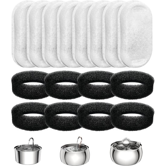 TOMXCUTE Drinking Fountain for Cats 3.2 L Stainless Steel Cat Fountain Waterfall for Cats Small Dogs Tap Design Dishwasher Safe with 1 Sponge and 3 Carbon Filters TOMXCUTE Drinking Fountain for Cats 3.2 L Stainless Steel Cat Fountain Waterfall for Cats Small Dogs Tap Design Dishwasher Safe with 1 Sponge and 3 Carbon Filters