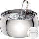 TOMXCUTE Drinking Fountain for Cats 3.2 L Stainless Steel Cat Fountain Waterfall for Cats Small Dogs Tap Design Dishwasher Safe with 1 Sponge and 3 Carbon Filters