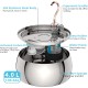 TOMXCUTE Drinking Fountain for Cats 3.2 L Stainless Steel Cat Fountain Waterfall for Cats Small Dogs Tap Design Dishwasher Safe with 1 Sponge and 3 Carbon Filters