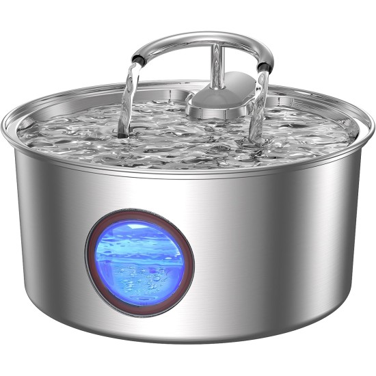 TOMXCUTE Stainless Steel Cat Fountain: Drinking Fountain for Cats - 3.2 L Cat Fountain for Cats - Ultra-Quiet Cat Drinking Fountain - Cat Drinking Fountain - Water Fountain for Cats - for Multiple TOMXCUTE Stainless Steel Cat Fountain: Drinking Fountain for Cats - 3.2 L Cat Fountain for Cats - Ultra-Quiet Cat Drinking Fountain - Cat Drinking Fountain - Water Fountain for Cats - for Multiple