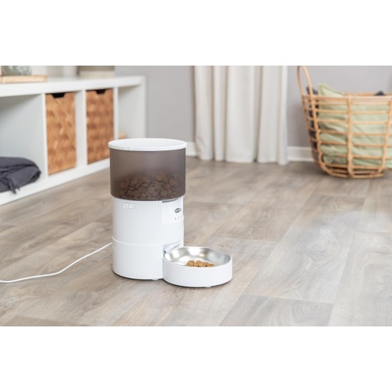 TRIXIE TX-S Smart 3.0L Automatic Feeder for Dogs & Cats - Programmable and Controllable Feeder in White - Automatic & Individual Food Output - 24345 TRIXIE TX-S Smart 3.0L Automatic Feeder for Dogs & Cats - Programmable and Controllable Feeder in White - Automatic & Individual Food Output - 24345