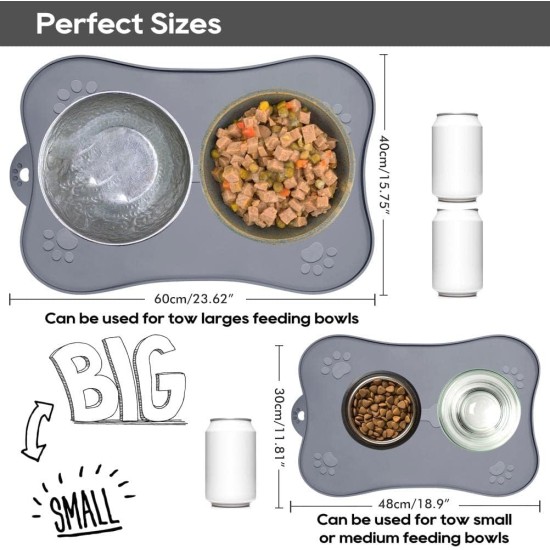 Tianbi Pet Feeding Mat, Pet Placemat for Dog and Cat, Waterproof Silicone Pet Feeding Pad Placemat Trays, Non-Slip Rollable Mat to Prevent Food and Water Overflow Tianbi Pet Feeding Mat, Pet Placemat for Dog and Cat, Waterproof Silicone Pet Feeding Pad Placemat Trays, Non-Slip Rollable Mat to Prevent Food and Water Overflow
