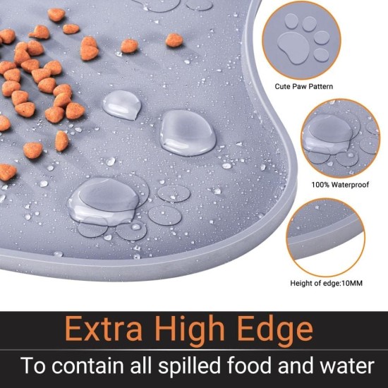 Tianbi Pet Feeding Mat, Pet Placemat for Dog and Cat, Waterproof Silicone Pet Feeding Pad Placemat Trays, Non-Slip Rollable Mat to Prevent Food and Water Overflow Tianbi Pet Feeding Mat, Pet Placemat for Dog and Cat, Waterproof Silicone Pet Feeding Pad Placemat Trays, Non-Slip Rollable Mat to Prevent Food and Water Overflow