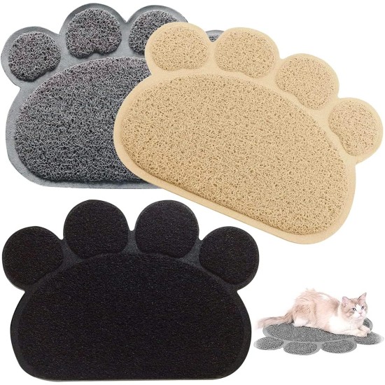 Tianher Cat Litter Mat, PVC Cat Litter Mat, Cat Litter Tray Mat, Pet Feeding Bowl Mat, Cat Litter, Paw Mat, Waterproof, Non-Slip Food, Paw Shaped for Cats and Dogs (Colour Mix) Tianher Cat Litter Mat, PVC Cat Litter Mat, Cat Litter Tray Mat, Pet Feeding Bowl Mat, Cat Litter, Paw Mat, Waterproof, Non-Slip Food, Paw Shaped for Cats and Dogs (Colour Mix)