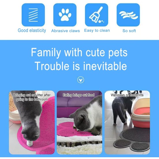 Tianher Cat Litter Mat, PVC Cat Litter Mat, Cat Litter Tray Mat, Pet Feeding Bowl Mat, Cat Litter, Paw Mat, Waterproof, Non-Slip Food, Paw Shaped for Cats and Dogs (Colour Mix) Tianher Cat Litter Mat, PVC Cat Litter Mat, Cat Litter Tray Mat, Pet Feeding Bowl Mat, Cat Litter, Paw Mat, Waterproof, Non-Slip Food, Paw Shaped for Cats and Dogs (Colour Mix)
