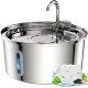 Tomxcute Stainless Steel Drinking Fountain for Cats 3.2 L, Cat Drinking Fountain for Dogs with Water Level Window - with a Set of Filters for Multi-Cat Household and Dogs Tomxcute Stainless Steel Drinking Fountain for Cats 3.2 L, Cat Drinking Fountain for Dogs with Water Level Window - with a Set of Filters for Multi-Cat Household and Dogs
