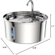 Tomxcute Stainless Steel Drinking Fountain for Cats 3.2 L, Cat Drinking Fountain for Dogs with Water Level Window - with a Set of Filters for Multi-Cat Household and Dogs Tomxcute Stainless Steel Drinking Fountain for Cats 3.2 L, Cat Drinking Fountain for Dogs with Water Level Window - with a Set of Filters for Multi-Cat Household and Dogs
