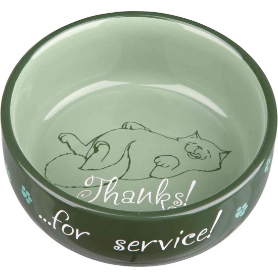 Trixie Cat bowl Thanks for Service, ceramic Trixie Cat bowl Thanks for Service, ceramic