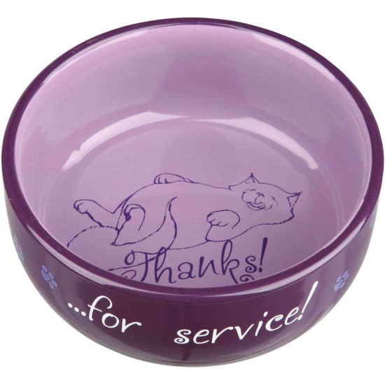 Trixie Cat bowl Thanks for Service, ceramic Trixie Cat bowl Thanks for Service, ceramic