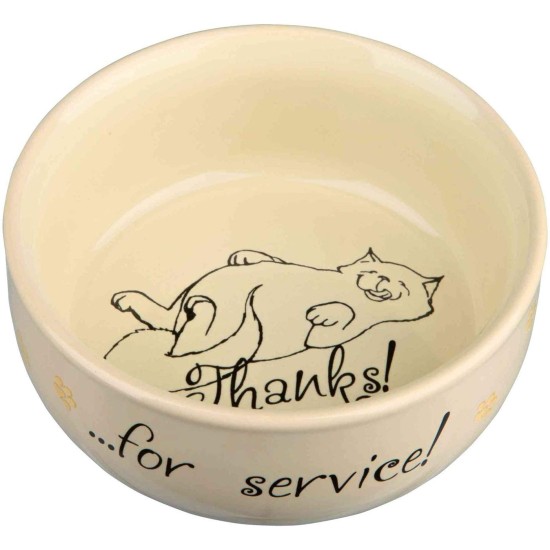 Trixie Cat bowl Thanks for Service, ceramic Trixie Cat bowl Thanks for Service, ceramic