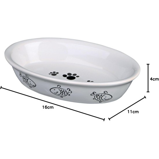 Trixie Cat bowl, oval, ceramic Trixie Cat bowl, oval, ceramic