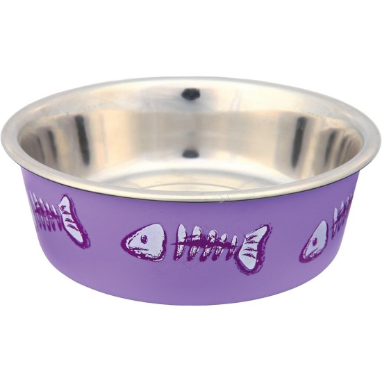 Trixie Stainless Steel Cat Bowl Plastic Coating, 0.25 Litre Trixie Stainless Steel Cat Bowl Plastic Coating, 0.25 Litre