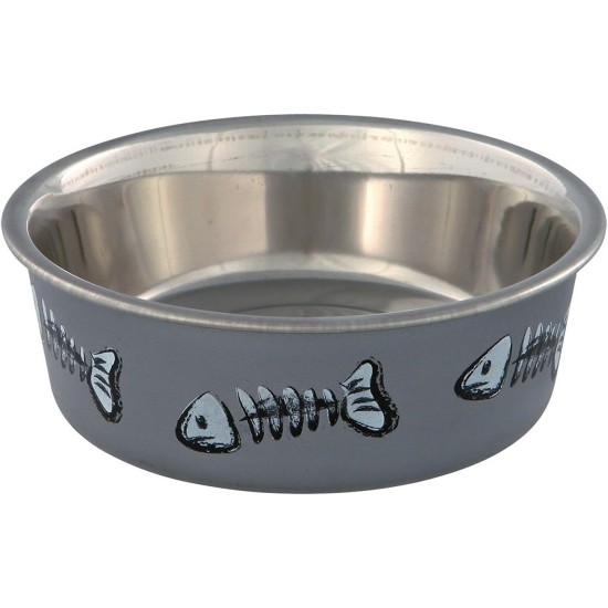 Trixie Stainless Steel Cat Bowl Plastic Coating, 0.25 Litre Trixie Stainless Steel Cat Bowl Plastic Coating, 0.25 Litre