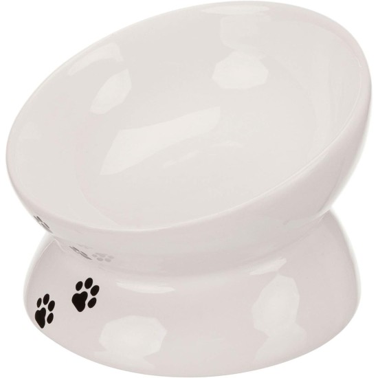 Trixie White Ceramic Cat Feeder