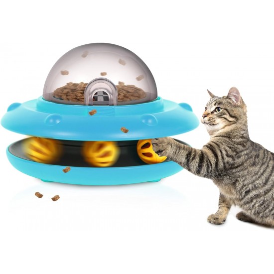 UFO Automatic Cat Slow Feeder Interative Puzzle Toy, 50 g / 1.76 oz Cat Food Dispenser with Built-in Rechargeable Battery for Small Pets Dog Indoor for Dry Food (White) UFO Automatic Cat Slow Feeder Interative Puzzle Toy, 50 g / 1.76 oz Cat Food Dispenser with Built-in Rechargeable Battery for Small Pets Dog Indoor for Dry Food (White)