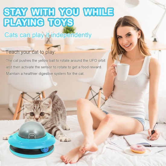 UFO Automatic Cat Slow Feeder Interative Puzzle Toy, 50 g / 1.76 oz Cat Food Dispenser with Built-in Rechargeable Battery for Small Pets Dog Indoor for Dry Food (White) UFO Automatic Cat Slow Feeder Interative Puzzle Toy, 50 g / 1.76 oz Cat Food Dispenser with Built-in Rechargeable Battery for Small Pets Dog Indoor for Dry Food (White)