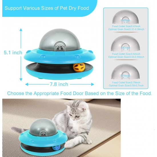 UFO Automatic Cat Slow Feeder Interative Puzzle Toy, 50 g / 1.76 oz Cat Food Dispenser with Built-in Rechargeable Battery for Small Pets Dog Indoor for Dry Food (White) UFO Automatic Cat Slow Feeder Interative Puzzle Toy, 50 g / 1.76 oz Cat Food Dispenser with Built-in Rechargeable Battery for Small Pets Dog Indoor for Dry Food (White)
