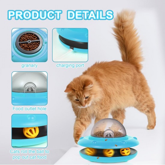 UFO Automatic Cat Slow Feeder Interative Puzzle Toy, 50 g / 1.76 oz Cat Food Dispenser with Built-in Rechargeable Battery for Small Pets Dog Indoor for Dry Food (White) UFO Automatic Cat Slow Feeder Interative Puzzle Toy, 50 g / 1.76 oz Cat Food Dispenser with Built-in Rechargeable Battery for Small Pets Dog Indoor for Dry Food (White)