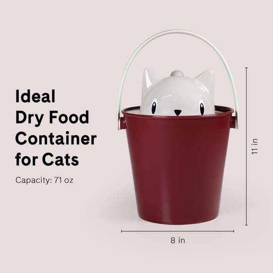 United Pets Crick Cat Food Container, Made in Italy, Bordeaux/Grey, Includes Food Scoop, Designer Stefano Giovannoni Cat Food Container - One Size United Pets Crick Cat Food Container, Made in Italy, Bordeaux/Grey, Includes Food Scoop, Designer Stefano Giovannoni Cat Food Container - One Size