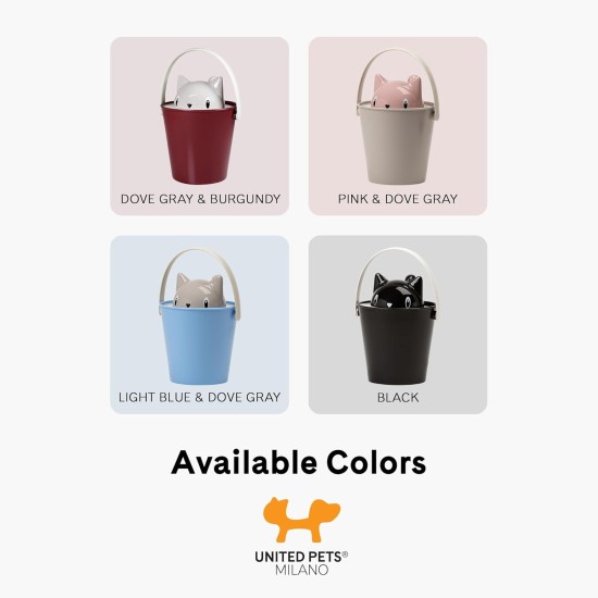 United Pets Crick Cat Food Container, Made in Italy, Bordeaux/Grey, Includes Food Scoop, Designer Stefano Giovannoni Cat Food Container - One Size United Pets Crick Cat Food Container, Made in Italy, Bordeaux/Grey, Includes Food Scoop, Designer Stefano Giovannoni Cat Food Container - One Size