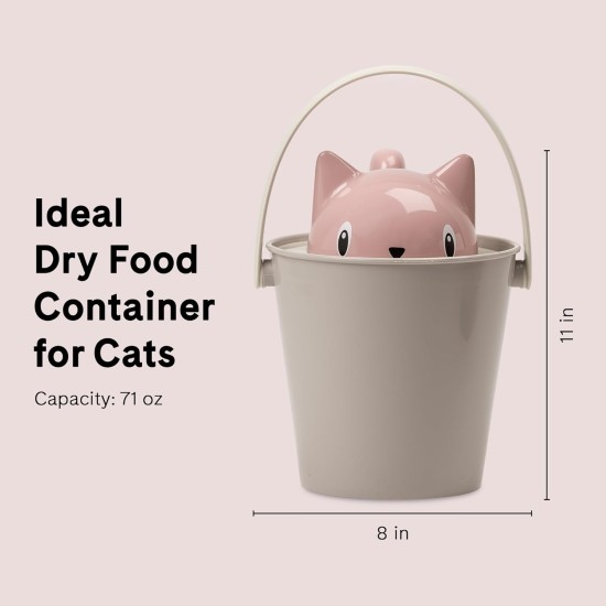 United Pets Crick Cat Food Container, Made in Italy, Pink/Grey, Includes Food Scoop, Designer Stefano Giovannoni Cat Food Container - One Size United Pets Crick Cat Food Container, Made in Italy, Pink/Grey, Includes Food Scoop, Designer Stefano Giovannoni Cat Food Container - One Size