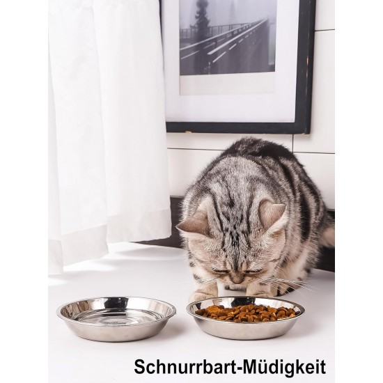 VENTION Small Flat Cat Food Bowls, Outer Diameter 14.6 cm, Stainless Steel Cat Bowl for Domestic Cats, 4 Pieces Replacement Cat Bowls 320 ml for Raised Feeding Station, Food Bowls VENTION Small Flat Cat Food Bowls, Outer Diameter 14.6 cm, Stainless Steel Cat Bowl for Domestic Cats, 4 Pieces Replacement Cat Bowls 320 ml for Raised Feeding Station, Food Bowls