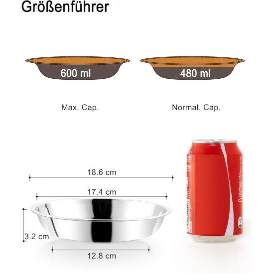 VENTION Small Flat Cat Food Bowls, Outer Diameter 14.6 cm, Stainless Steel Cat Bowl for Domestic Cats, 4 Pieces Replacement Cat Bowls 320 ml for Raised Feeding Station, Food Bowls VENTION Small Flat Cat Food Bowls, Outer Diameter 14.6 cm, Stainless Steel Cat Bowl for Domestic Cats, 4 Pieces Replacement Cat Bowls 320 ml for Raised Feeding Station, Food Bowls