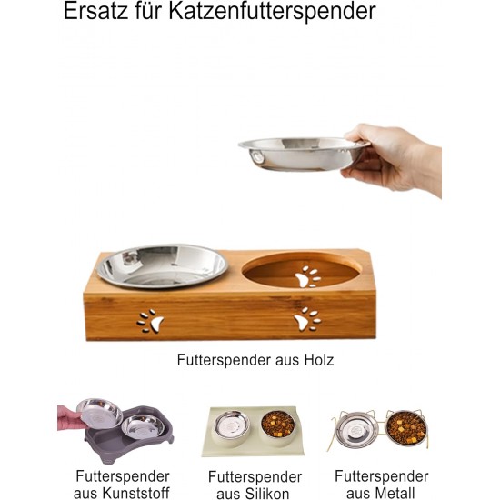 VENTION Small Flat Cat Food Bowls, Outer Diameter 14.6 cm, Stainless Steel Cat Bowl for Domestic Cats, 4 Pieces Replacement Cat Bowls 320 ml for Raised Feeding Station, Food Bowls VENTION Small Flat Cat Food Bowls, Outer Diameter 14.6 cm, Stainless Steel Cat Bowl for Domestic Cats, 4 Pieces Replacement Cat Bowls 320 ml for Raised Feeding Station, Food Bowls