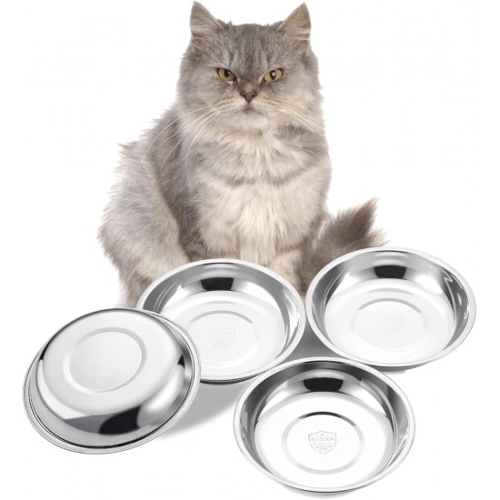 VENTION Small Flat Cat Food Bowls, Outer Diameter 14.6 cm, Stainless Steel Cat Bowl for Domestic Cats, 4 Pieces Replacement Cat Bowls 320 ml for Raised Feeding Station, Food Bowls VENTION Small Flat Cat Food Bowls, Outer Diameter 14.6 cm, Stainless Steel Cat Bowl for Domestic Cats, 4 Pieces Replacement Cat Bowls 320 ml for Raised Feeding Station, Food Bowls
