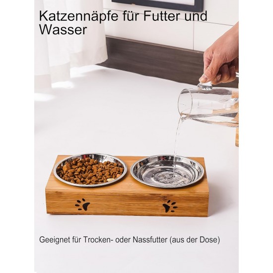 VENTION Small Flat Cat Food Bowls, Outer Diameter 14.6 cm, Stainless Steel Cat Bowl for Domestic Cats, 4 Pieces Replacement Cat Bowls 320 ml for Raised Feeding Station, Food Bowls VENTION Small Flat Cat Food Bowls, Outer Diameter 14.6 cm, Stainless Steel Cat Bowl for Domestic Cats, 4 Pieces Replacement Cat Bowls 320 ml for Raised Feeding Station, Food Bowls