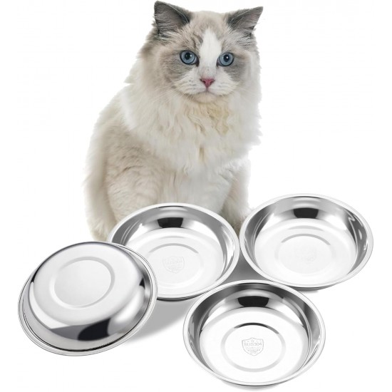 VENTION Small Flat Cat Food Bowls, Outer Diameter 14.6 cm, Stainless Steel Cat Bowl for Domestic Cats, 4 Pieces Replacement Cat Bowls 320 ml for Raised Feeding Station, Food Bowls VENTION Small Flat Cat Food Bowls, Outer Diameter 14.6 cm, Stainless Steel Cat Bowl for Domestic Cats, 4 Pieces Replacement Cat Bowls 320 ml for Raised Feeding Station, Food Bowls