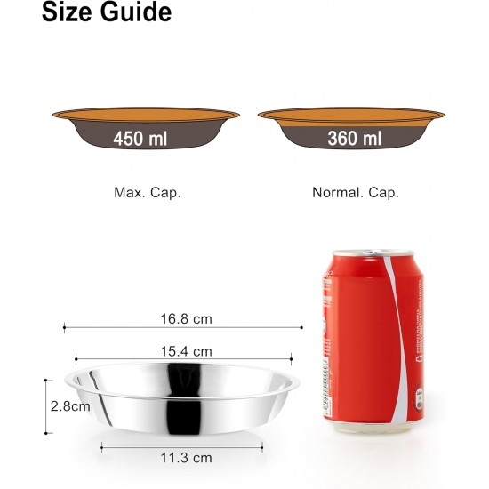 VENTION Small Flat Cat Food Bowls, Outer Diameter 14.6 cm, Stainless Steel Cat Bowl for Domestic Cats, 4 Pieces Replacement Cat Bowls 320 ml for Raised Feeding Station, Food Bowls VENTION Small Flat Cat Food Bowls, Outer Diameter 14.6 cm, Stainless Steel Cat Bowl for Domestic Cats, 4 Pieces Replacement Cat Bowls 320 ml for Raised Feeding Station, Food Bowls