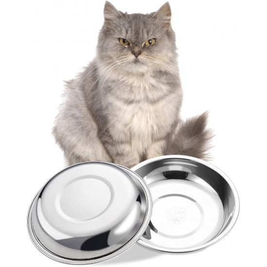 VENTION Small Flat Cat Food Bowls, Outer Diameter 14.6 cm, Stainless Steel Cat Bowl for Domestic Cats, 4 Pieces Replacement Cat Bowls 320 ml for Raised Feeding Station, Food Bowls VENTION Small Flat Cat Food Bowls, Outer Diameter 14.6 cm, Stainless Steel Cat Bowl for Domestic Cats, 4 Pieces Replacement Cat Bowls 320 ml for Raised Feeding Station, Food Bowls