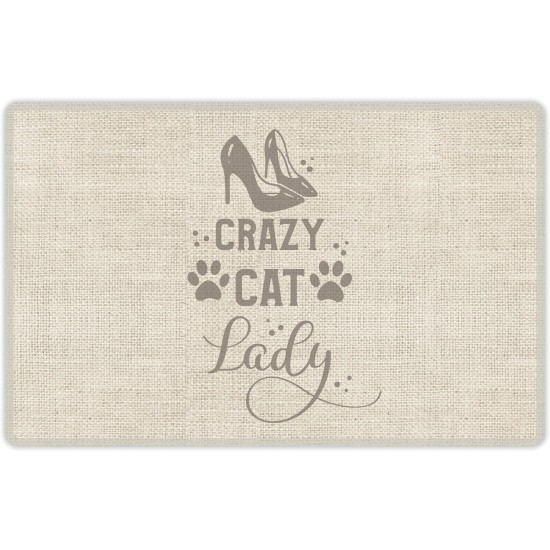VINILIKO, Crazy Cat Lady Waterproof Pet Bowl Mat 48 x 75 cm VINILIKO, Crazy Cat Lady Waterproof Pet Bowl Mat 48 x 75 cm