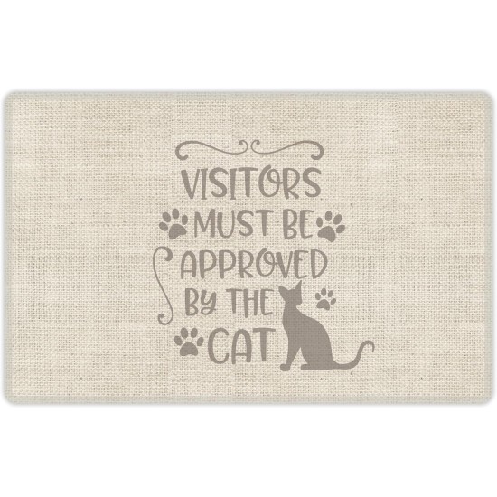 VINILIKO, Waterproof Pet Bowl Mat - All Guests Must Be Approved By My Cat - 48 x 75cm VINILIKO, Waterproof Pet Bowl Mat - All Guests Must Be Approved By My Cat - 48 x 75cm