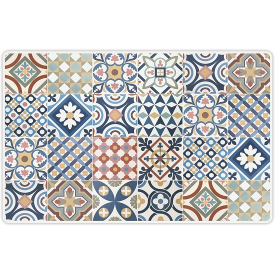 VINILIKO, Waterproof Pet Bowl Mat Mosaic Guimaraes 48 x 75 cm VINILIKO, Waterproof Pet Bowl Mat Mosaic Guimaraes 48 x 75 cm