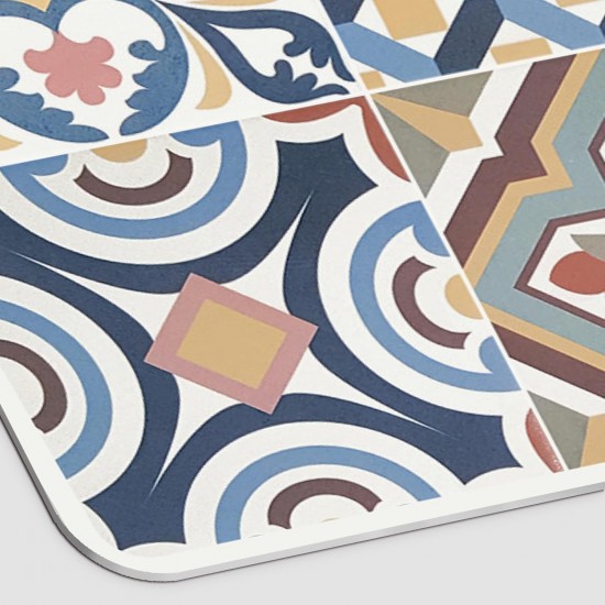 VINILIKO, Waterproof Pet Bowl Mat Mosaic Guimaraes 48 x 75 cm VINILIKO, Waterproof Pet Bowl Mat Mosaic Guimaraes 48 x 75 cm