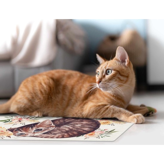 VINILIKO, Waterproof Pet Bowl Mat Sweet Cat 48 x 75 cm VINILIKO, Waterproof Pet Bowl Mat Sweet Cat 48 x 75 cm