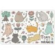 VINILIKO, Waterproof Pet Bowl Mat for Cats in Paradise 48 x 75 cm VINILIKO, Waterproof Pet Bowl Mat for Cats in Paradise 48 x 75 cm