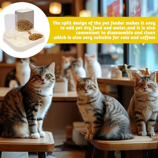 WSAMJIN Automatic Cat Food and Water Dispenser Set, 2-in-1 Gravity Cat Feeder, 1.5 L Water Dispenser and Automatic Feeder Large Cat Feeder for Small Dogs, Puppies, Cats (White) WSAMJIN Automatic Cat Food and Water Dispenser Set, 2-in-1 Gravity Cat Feeder, 1.5 L Water Dispenser and Automatic Feeder Large Cat Feeder for Small Dogs, Puppies, Cats (White)
