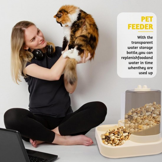 WSAMJIN Automatic Cat Food and Water Dispenser Set, 2-in-1 Gravity Cat Feeder, 1.5 L Water Dispenser and Automatic Feeder Large Cat Feeder for Small Dogs, Puppies, Cats (White) WSAMJIN Automatic Cat Food and Water Dispenser Set, 2-in-1 Gravity Cat Feeder, 1.5 L Water Dispenser and Automatic Feeder Large Cat Feeder for Small Dogs, Puppies, Cats (White)