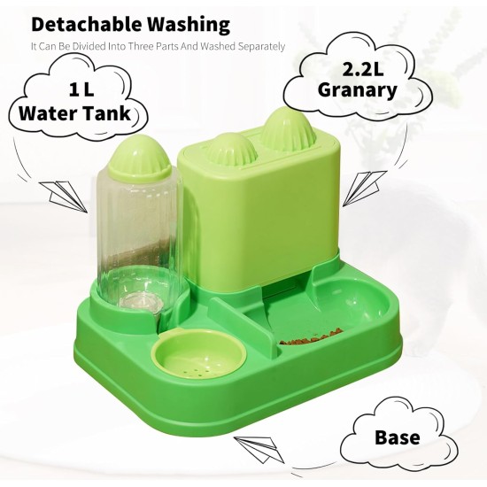 Water Dispenser & Feeder for Cats and Dogs, Gravity 2-in-1 Automatic Dry Food Dispenser for Cats and Dogs, Automatic Feeder & Water Drinker Set for Small Animals Water Dispenser & Feeder for Cats and Dogs, Gravity 2-in-1 Automatic Dry Food Dispenser for Cats and Dogs, Automatic Feeder & Water Drinker Set for Small Animals