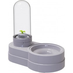 Water Dispenser for Cats and Dogs, 580 ml, Automatic Gravity Pet Drinking Fountain with Filter for Small Dogs, Cats, Rabbits, Small Animals (Grey) Water Dispenser for Cats and Dogs, 580 ml, Automatic Gravity Pet Drinking Fountain with Filter for Small Dogs, Cats, Rabbits, Small Animals (Grey)