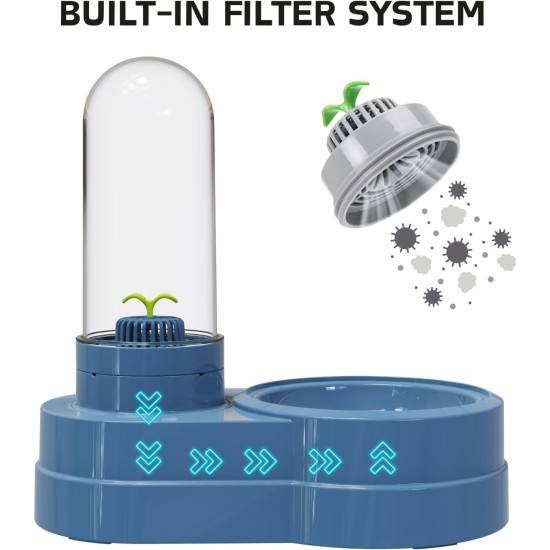 Water Dispenser for Cats and Dogs, 580 ml, Automatic Gravity Pet Drinking Fountain with Filter for Small Dogs, Cats, Rabbits, Small Animals (Grey) Water Dispenser for Cats and Dogs, 580 ml, Automatic Gravity Pet Drinking Fountain with Filter for Small Dogs, Cats, Rabbits, Small Animals (Grey)