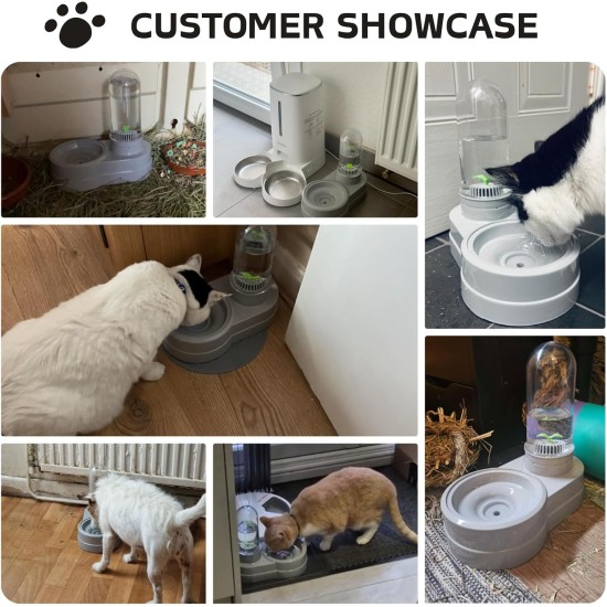 Water Dispenser for Cats and Dogs, 580 ml, Automatic Gravity Pet Drinking Fountain with Filter for Small Dogs, Cats, Rabbits, Small Animals (Grey) Water Dispenser for Cats and Dogs, 580 ml, Automatic Gravity Pet Drinking Fountain with Filter for Small Dogs, Cats, Rabbits, Small Animals (Grey)