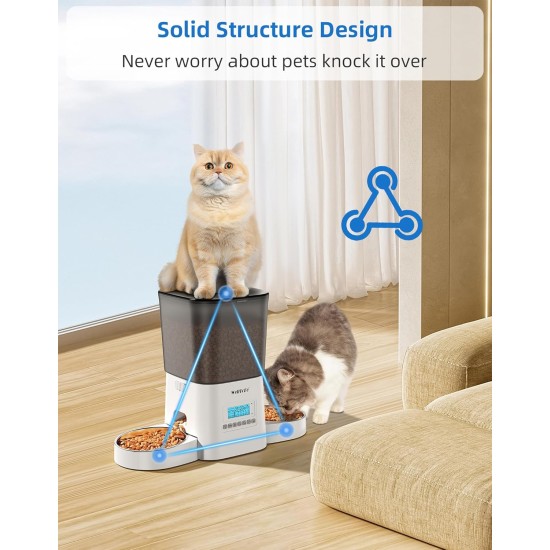 WellToBe Automatic Feeder for 2 Cats, Automatic Feeder for 2 Pets with Desiccant Bag, Pet Feeder with Timer, 6 Meals a Day with Portion Control, Dual Power Supply WellToBe Automatic Feeder for 2 Cats, Automatic Feeder for 2 Pets with Desiccant Bag, Pet Feeder with Timer, 6 Meals a Day with Portion Control, Dual Power Supply