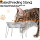 Wellbro Elevated Cat Bowls, Wide Stainless Steel Cat Food Bowls with Metal Stand, Whiskers, Stress Free, Elevated Food and Water Bowl for Cats, Kittens, Puppies and Small Dogs, Pack of 2