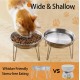 Wellbro Elevated Cat Bowls, Wide Stainless Steel Cat Food Bowls with Metal Stand, Whiskers, Stress Free, Elevated Food and Water Bowl for Cats, Kittens, Puppies and Small Dogs, Pack of 2
